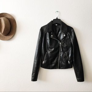 H&M BLACK LEATHER JACKET